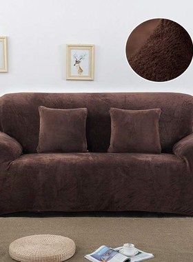 thick plush fabirc sofa cover set 1/2/3/4 seater elastic