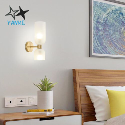 Nordic nimalist LED all-copper wall lamp modern luxury livin