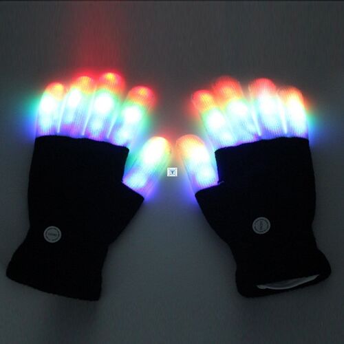 1pair Kid Adult LED Flashing Magic Glove Glow In The Dark