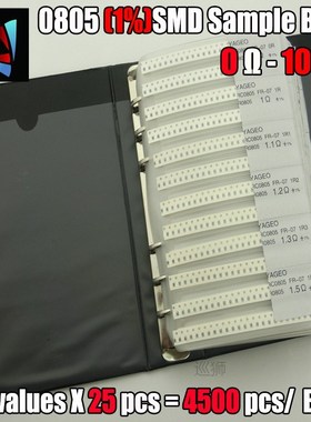 New 0805 SMD Resistor Sample Book 1% Tolerance 170valuesx25p