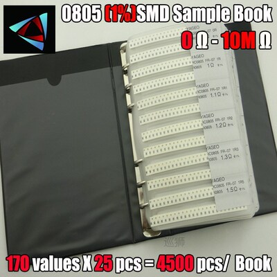New 0805 SMD Resistor Sample Book 1% Tolerance 170valuesx25p