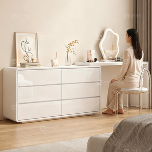 实木梳妆台现代简约斗柜一体梳妆柜小户型轻奢床尾柜卧室化妆桌子