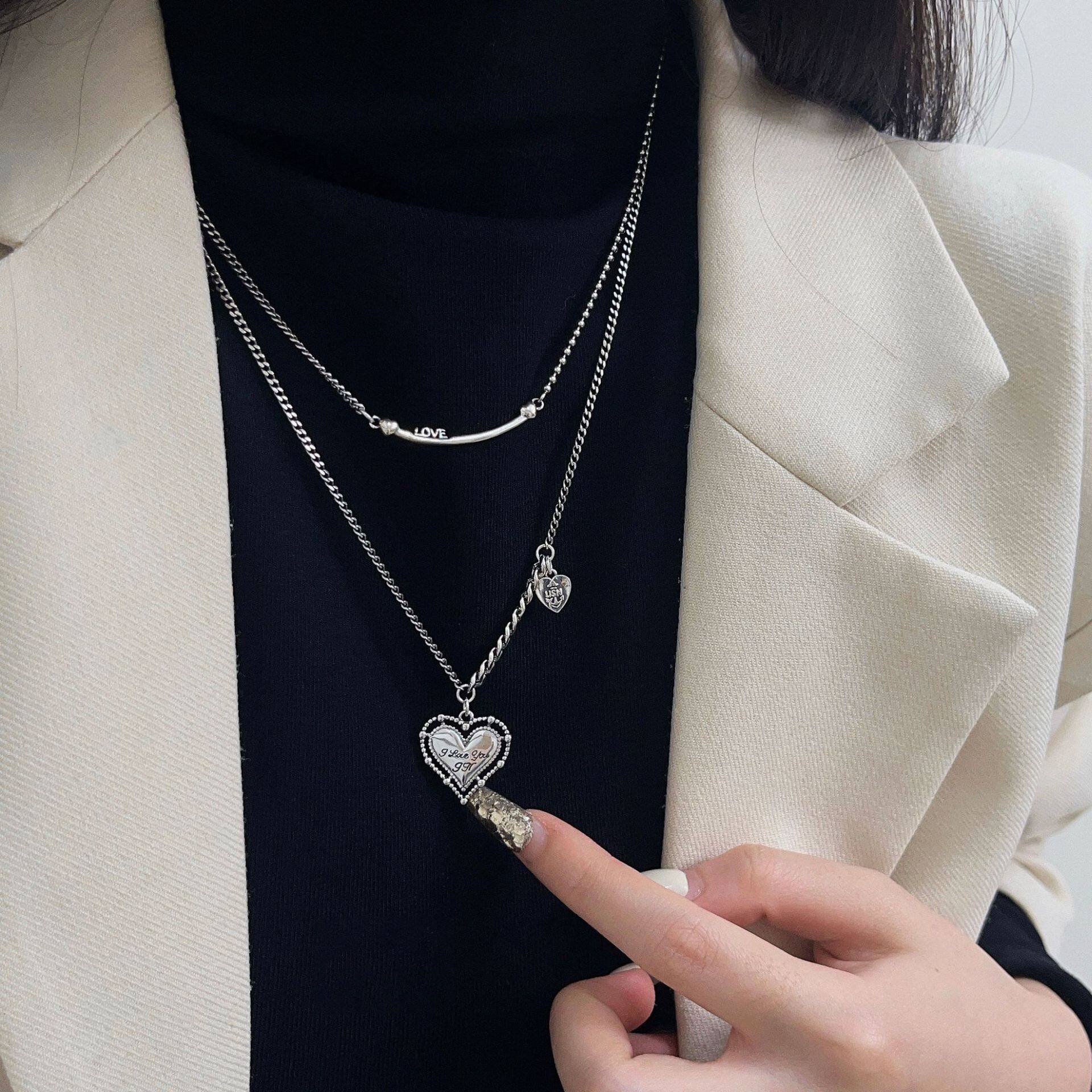英国设计师cherry kitty银瑞泰s925银爱心复古女项链小众精工高级