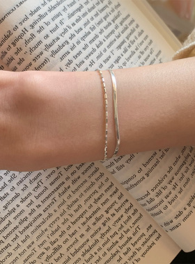 英国设计师cherry kittys925银双层蛇骨链手链女ins简约橄榄