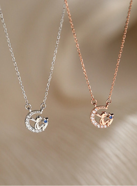 日本portney bell森系ins风星星月亮下的小王子项链 气质闺蜜