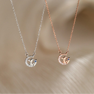 日本portney bell森系ins风星星月亮下的小王子项链 气质闺蜜