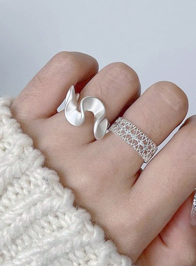 日本portney bells925银锆石蕾丝戒指法式ins轻奢仙女风小众设计