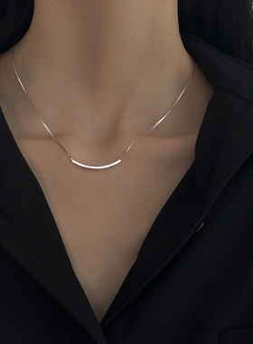 日本portney bells925银微笑项链女冷淡风ins极简小众高级感笑脸