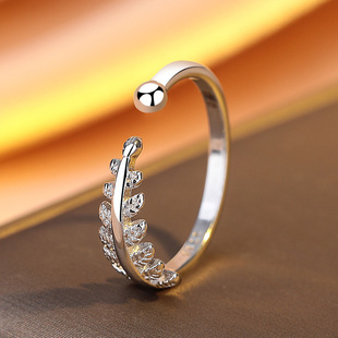 英国设计师cherry kittys925银素圈树枝戒指女小清新开口食指指环