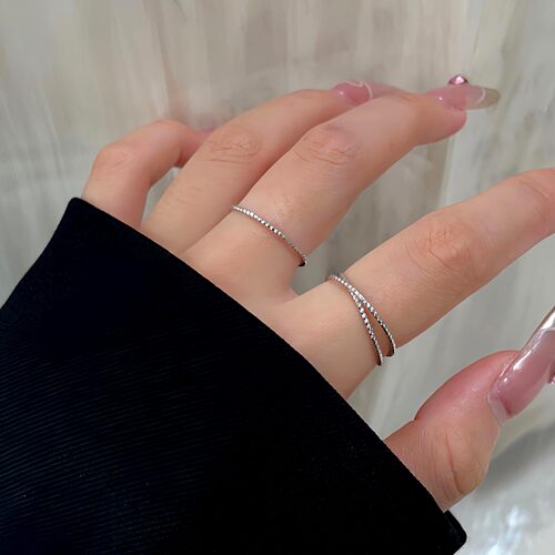英国设计师cherry kitty银瑞泰s925银双环戒指女ins时尚小众设计