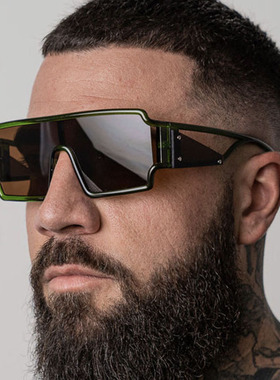 日本portney bell方形连体太阳镜镂空前卫个性ins墨镜时尚街拍