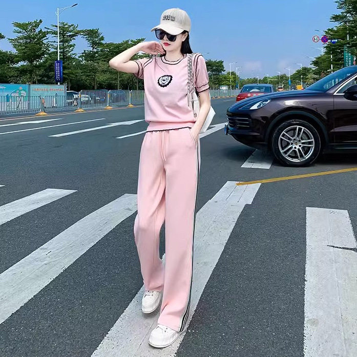 英国cherry kitty欧货运动休闲套装女夏时尚高端洋气粉色减龄短袖