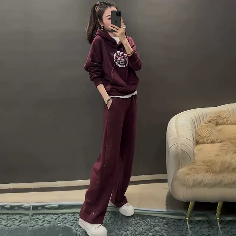 英国cherry kitty港风时尚休闲运动套装女春新款长袖连帽卫衣阔腿
