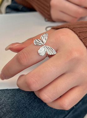 日本portney bells925银灵动蝴蝶戒指女ins森系甜美仙气简约手作