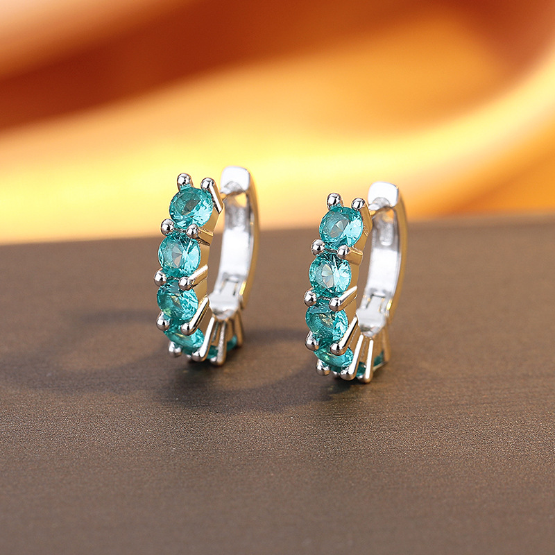 英国设计师cherry kitty耳直针排钻925银耳环女小众设计感d型耳圈