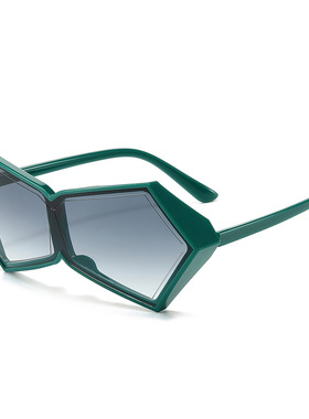 日本portney bell新款多边形太阳镜 欧美个性几何三角形一体镜片