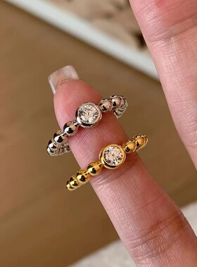 日本portney bell s925银泡泡圆珠戒指女中古风轻奢独特高级感