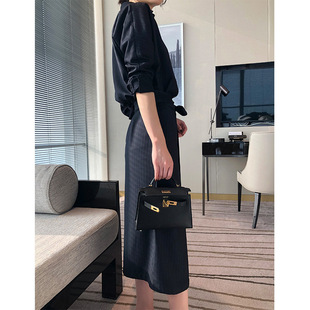 日本portney bell 条纹衬衫连衣裙气质修身显瘦系带春季 中长款