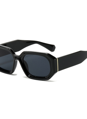 日本portney bell新款时尚小框太阳镜女棱角切边方形墨镜嘻哈