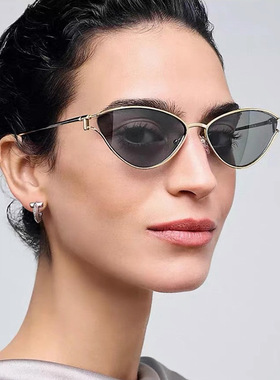 日本portney bell欧美三角猫眼太阳镜镂空高级感新款个性墨镜