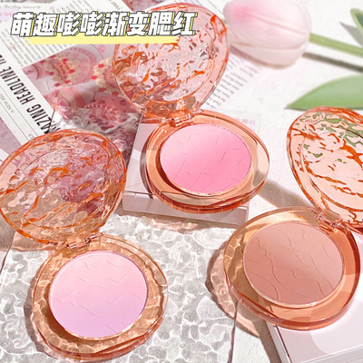 新款推荐HISYI甜蜜蜜渐变腮红盘自然修容细腻哑光显白玫瑰奶茶色