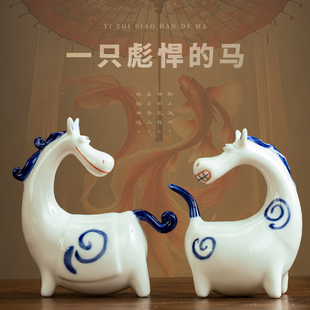 【我是一祇彪悍的马】十二生肖小白马到成功摆件桌面马年创意礼品