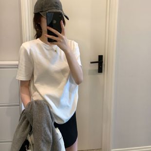 2025新款 正肩纯棉短袖 夏季 t恤女修身 打底上衣百搭休闲T恤 显瘦韩版