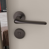 实木门机械锁办公室单开铝塑门锁家用全木门静音款 磁吸黑色分体锁