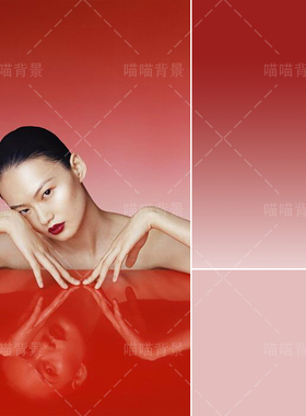 春节新年红色渐变少女复古摄影背景纸火焰红商业杂志艺术照模特写真背景布商拍照背景布影楼氛围感MH-2147