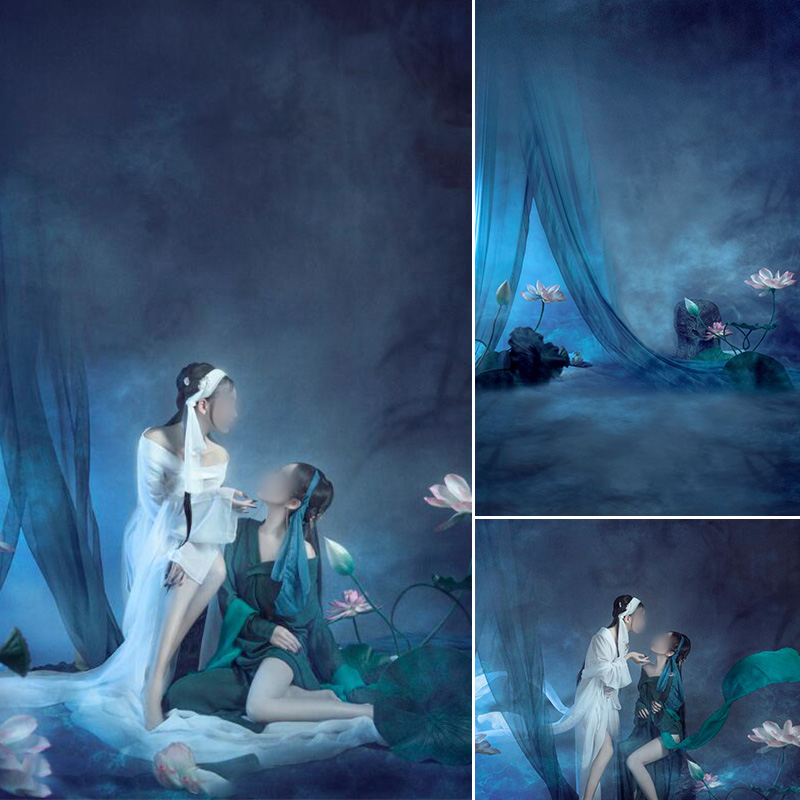 纸影楼古装喷绘背景古装写真背景白蛇传青蛇素青传闺蜜写真照mh-0590