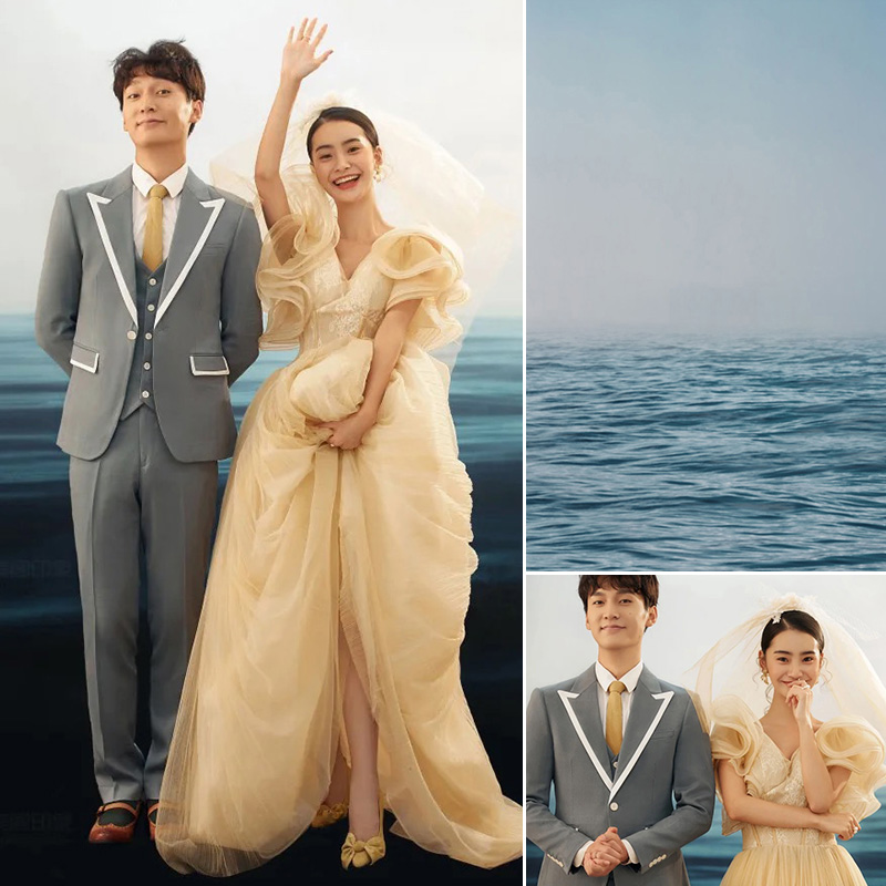 情侣商拍海景拍照背景婚纱影楼摄影背景布写真模特沙滩天空背景布2024新款喷绘布无纺布定制大尺寸MH-0360