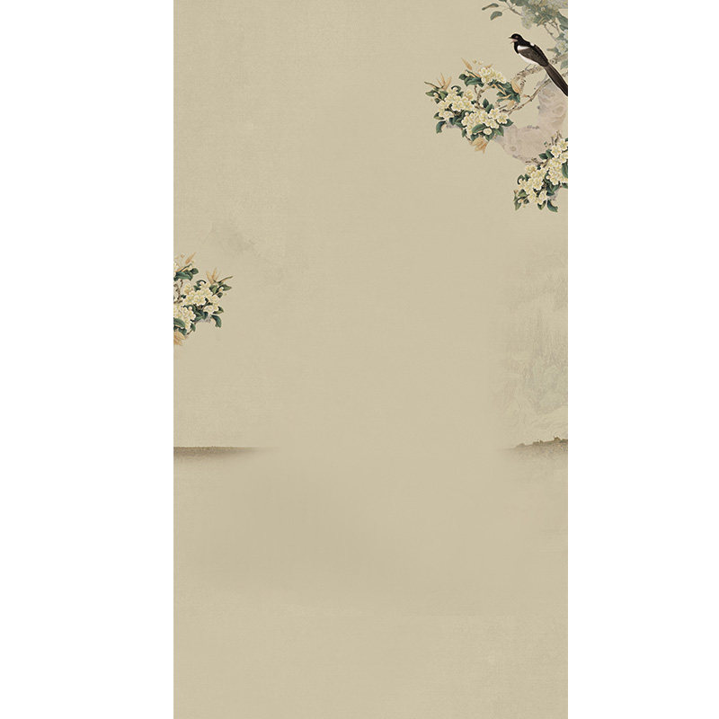 中国全家福古风工笔画背景布图片
