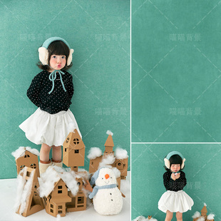 蓝色绿色纯色肌理油画儿童摄影拍照背景布小清新影楼影棚室内高级感人像产品拍摄背景纸新中式不反光MH-3566