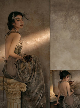 法式肌理影楼婚纱摄影少女写真背景布缪斯女神油画布背景布光影高级感影棚室内小众创意摄影背景纸MH-1550