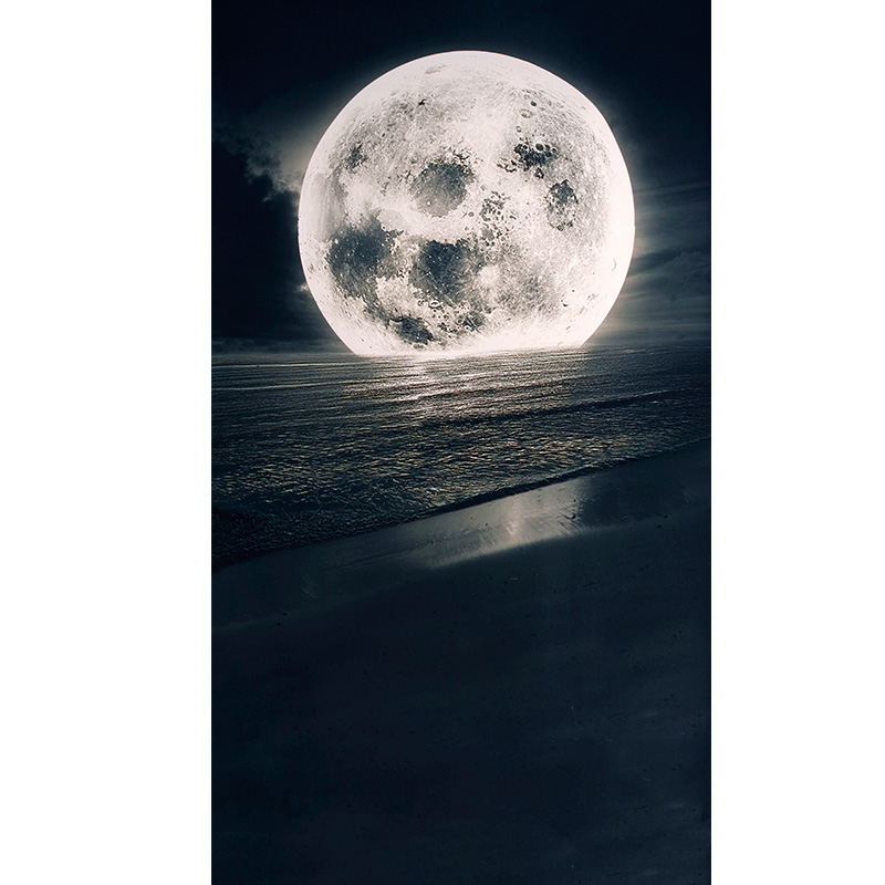 月亮月球油画背景布写真仿手绘复古摄影影楼喷绘拍照背景布拍摄道具