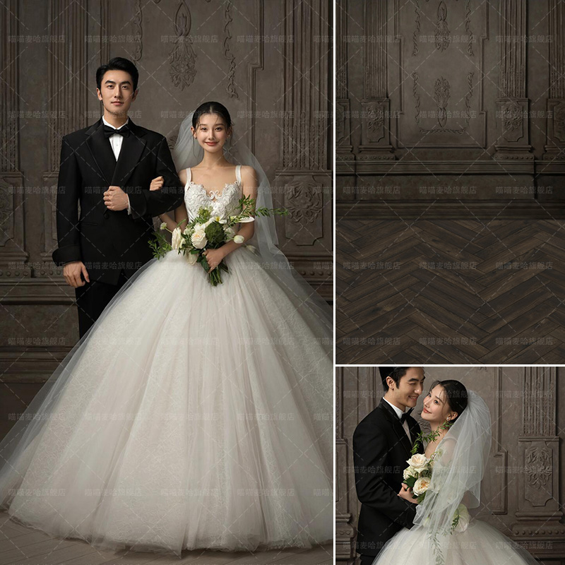 欧式复古城堡主题影楼婚纱摄影拍照背景布石门影棚室内写真背景布抖音直播商拍婚纱影楼摄影背景纸MH-1966