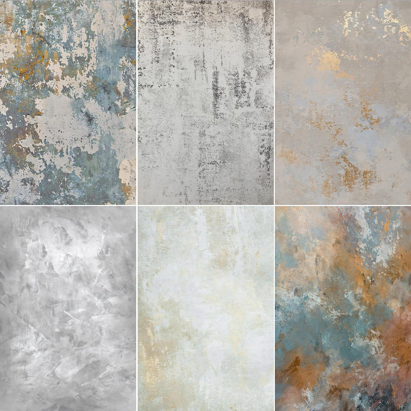 水泥破旧墙面影楼婚纱摄影拍照背景布复古灰色直播间背景墙背景布个性创意小众拍摄背景纸喷绘无纺布MH-1492