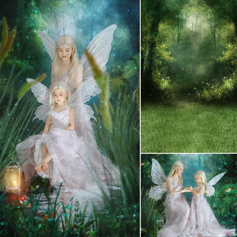 亲子照童话王国小精灵母女照森林主题照相馆影楼婚纱摄影个性创意写真