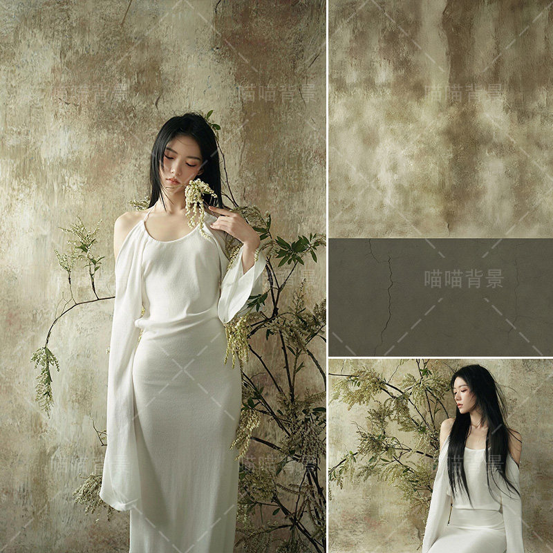 新中式黄色斑驳墙面清冷破碎感少女写真拍照背景布艺术照小众氛围感静谧美仿手绘肌理油画女神复古MH-2883,3C数码配件,背景布类,淘宝优惠券,粉丝福利购,淘宝优惠卷