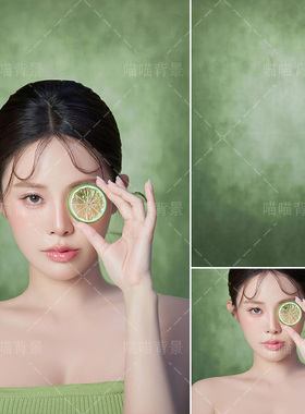 绿色肌理纹理油画影楼婚纱摄影拍照背景布法式少女感人物肖像墙布壁纸斑驳小众高级感复古氛围感MH-2389