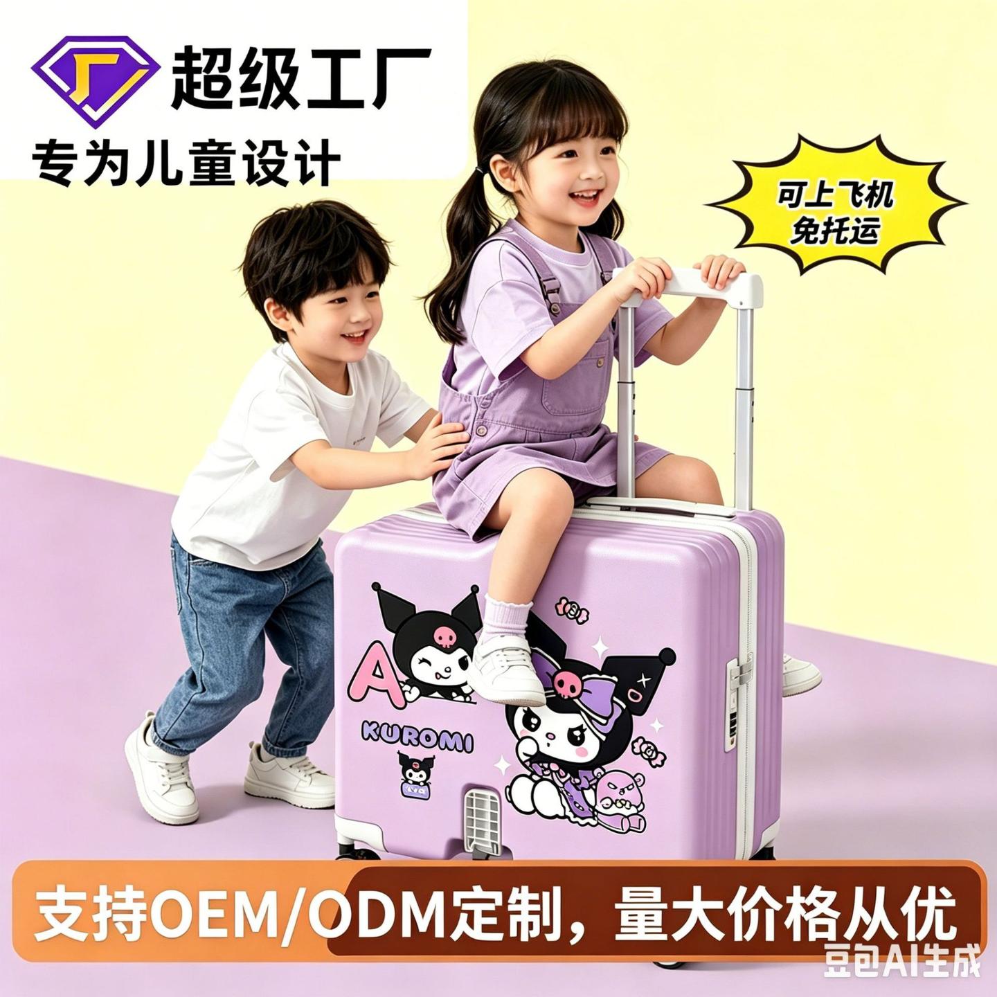 卡通图案定制行李箱18寸可坐骑儿童小型新款骑行箱拉杆箱密码旅行