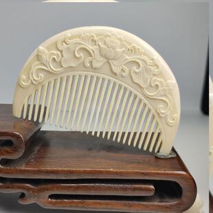巧匠天然猛犸象牙梳子头梳手把件牙雕文玩收藏嫁妆情侣送礼