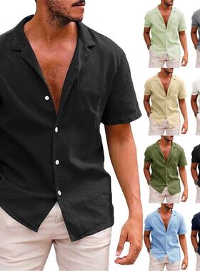 Shirts For Men Shirt Summer Blouse 男Clothes Black Color Man