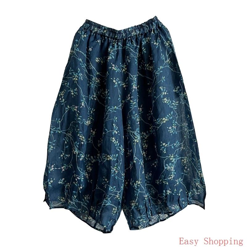 Women New Cotton Linen Pants灯笼裤女苎麻亚麻宽松款阔腿裙裤子