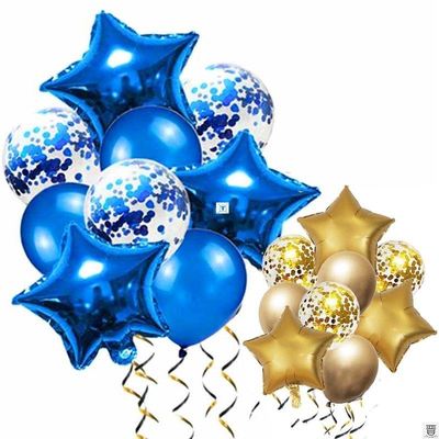 Blue Balloons Air Ballons Deco Birthday Star Foil Baloon