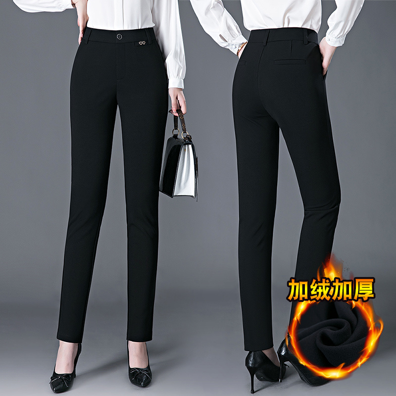 品牌美衣千百惠加绒小脚休闲裤女