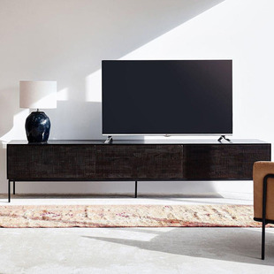 全实木柚木电视柜家用储物柜收纳一体 北欧表情进口家具中古风格