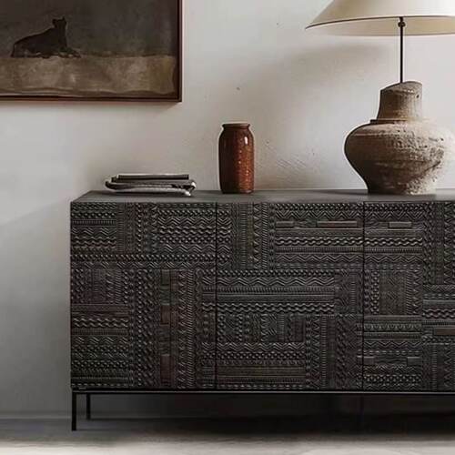 北欧表情东南亚柚木手工雕花家具