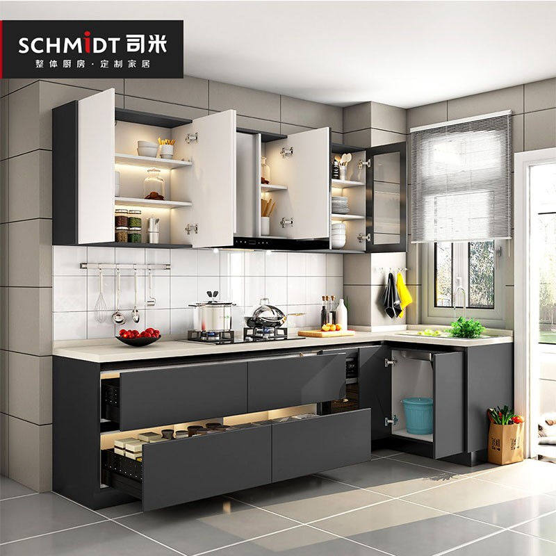 索菲亚司米橱柜定制整体橱柜厨房厨柜灶台碗柜一体吊柜开放式橱柜
