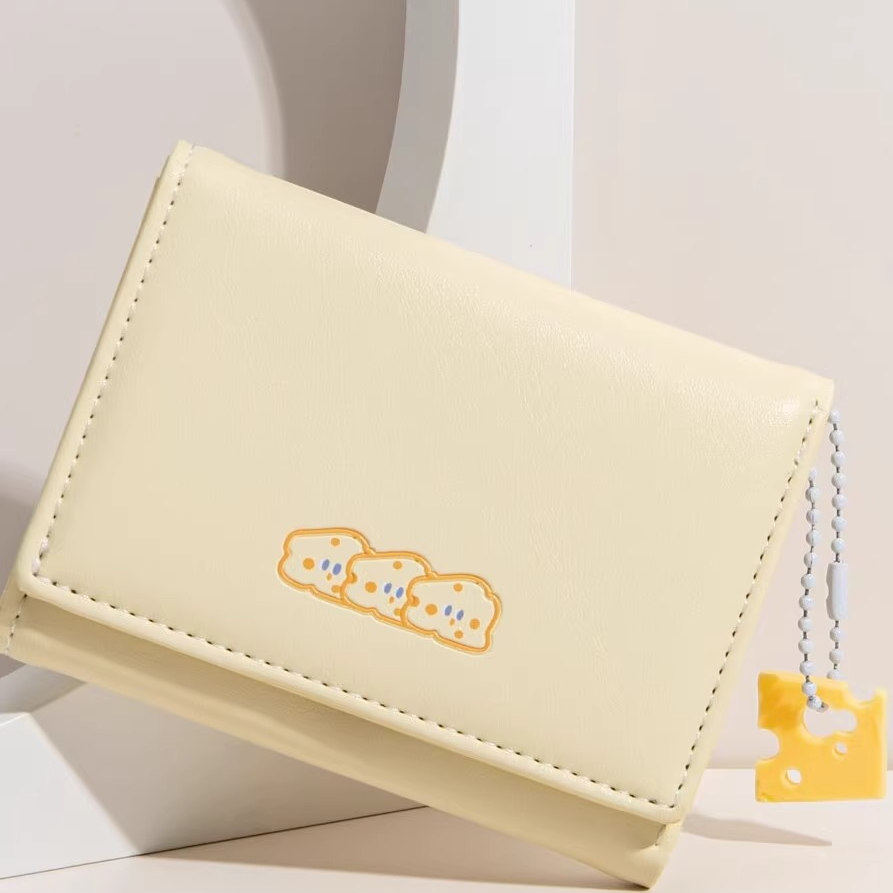 奶酪钱包日系可爱卡包短款女士零钱包三折小清新刺绣质感森,箱包皮具/热销女包/男包,钱包,淘宝优惠券,粉丝福利购,淘宝优惠卷